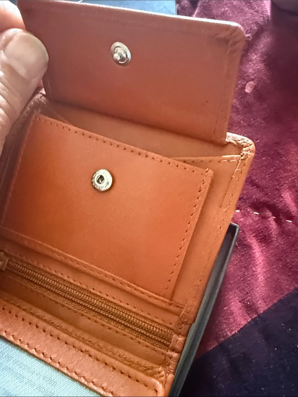 Leather Men's Card Wallet - Tan